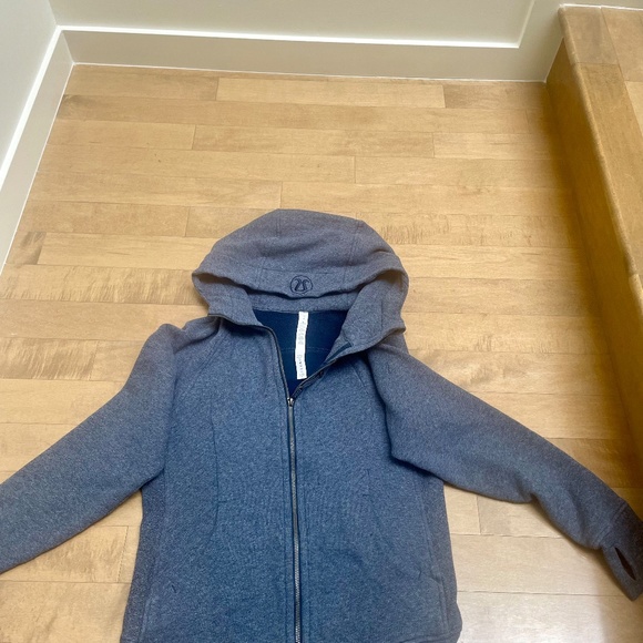 Lululemon Scuba Hoodie *Light Cotton Fleece Heathered Gatsby Blue - Picture 3 of 5